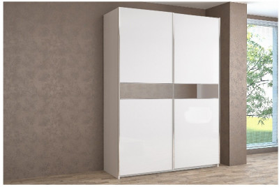Шкаф-купе Иннэс-5 1400 Ф4/Ф4, Белый глянец