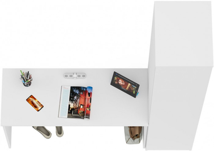 Мори письменный стол МСП1200.1 + Пенал МШ400.1, белый