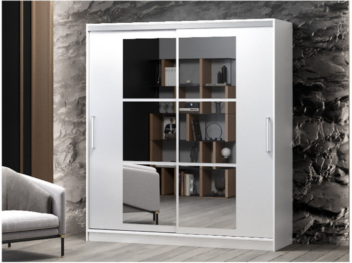 Шкаф-купе Альянс-10 ЛДСП 1700 + зеркала (графит)