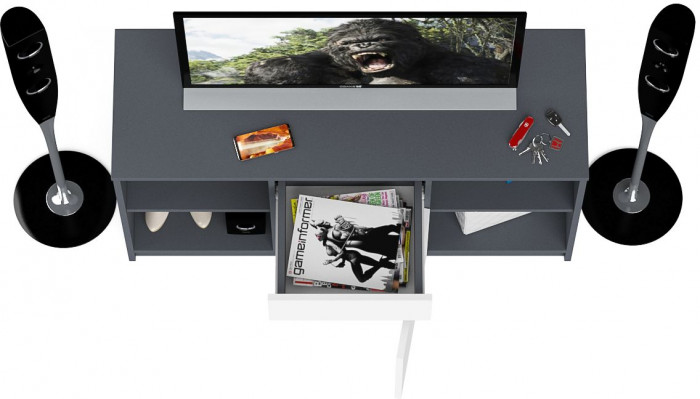 Мори Тумба ТВ МТВ1204.1, графит/белый