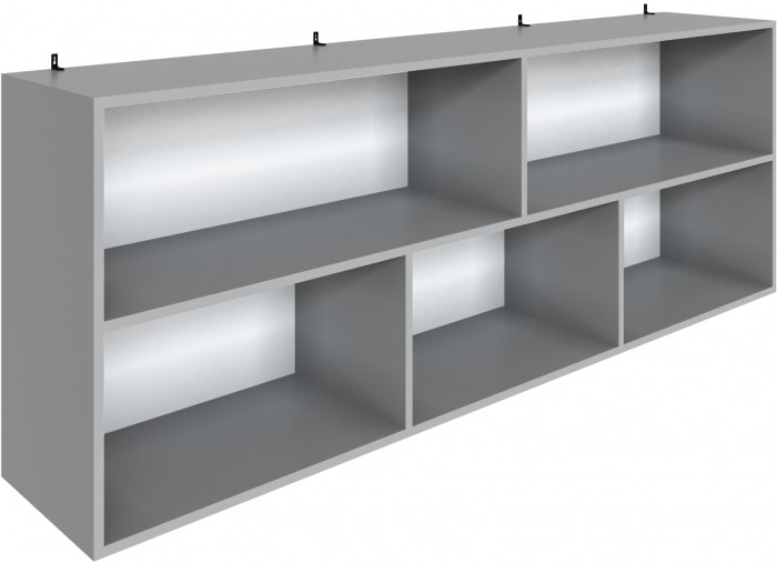 Полка навесная (открытая) Мадрид ПНО-2 (1,8) камень серый