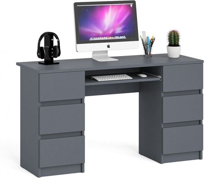 Мори Стол компьютерный МС-2, цвет графит, ШхГхВ 135,4х50х76,6 см.
