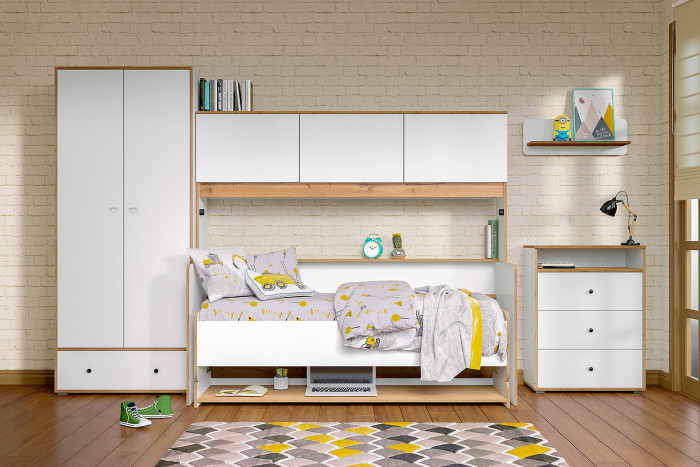 Вуди 13.293 Комод, цвет белый премиум/дуб крафт золотой, ШхГхВ 70х43,1х93,2 см.