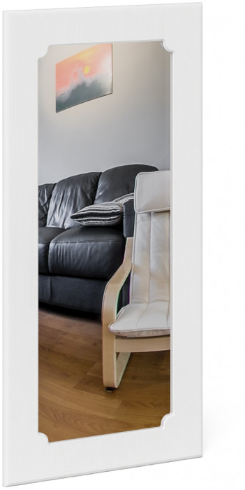 Прихожая П-6 Тумба для обуви 2 секции + Зеркало, дуб сонома/фасады МДФ белое дерево фрезеровка ромб