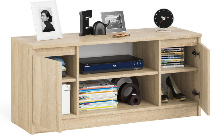 Мори Тумба ТВ МТВ1200.1, цвет дуб сонома, ШхГхВ 120,4х41х54,6 см.