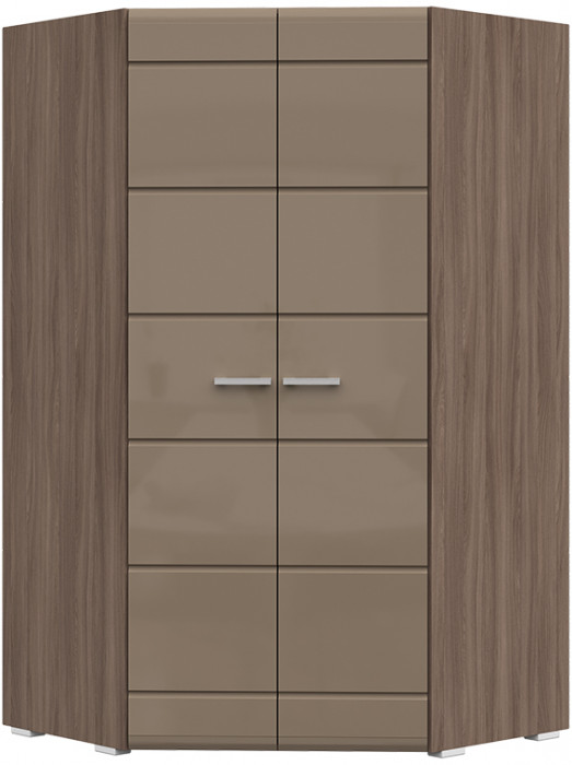 Симба шкаф угловой 2-х створчатый (1135*2000*1135) ясень шимо темный/кофе с молоком