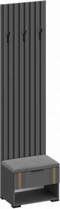 Модульная Прихожая Эмэ, набор №7, Графит/Графит золото, Simple 27