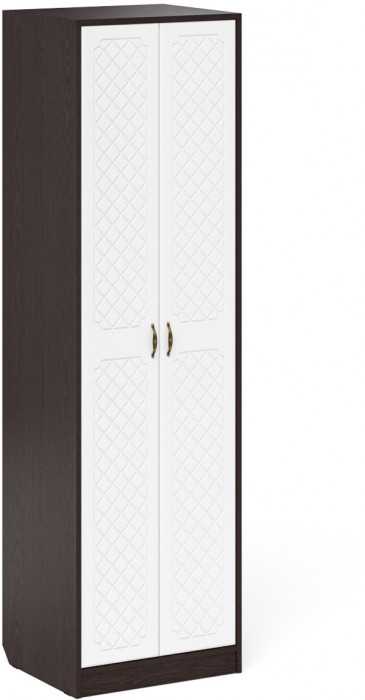 Прихожая П-6 Компоновка № 11, венге/фасады МДФ белое дерево фрезеровка ромб