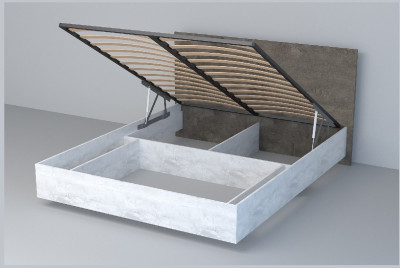 Кровать 1,6 арт.031 (ЛДСП) ПМ (Дуб Крафт Золотой/Белый Глянец)