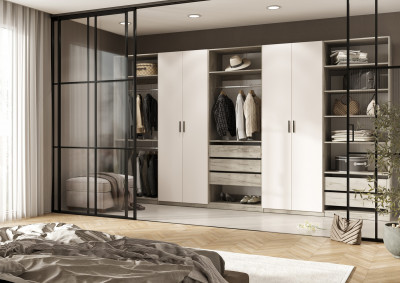 Гардеробная Ларго, вариант №4, Крафт серый/Кашемир