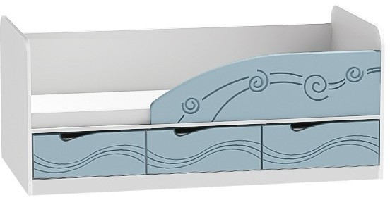 Кровать Бриз-4 80х160 Волна (Ирис/Белый/Левый)