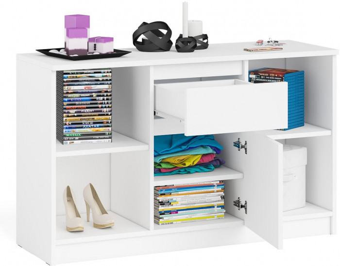 Мори Тумба ТВ МТВ1204.1, цвет белый, ШхГхВ 120,4х41х73 см.