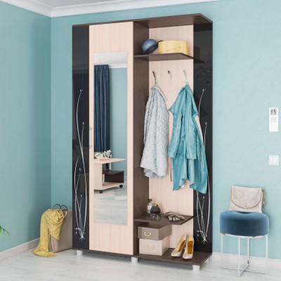 Прихожая Ирма-2 (1200*2100*370) венге/дуб молочный