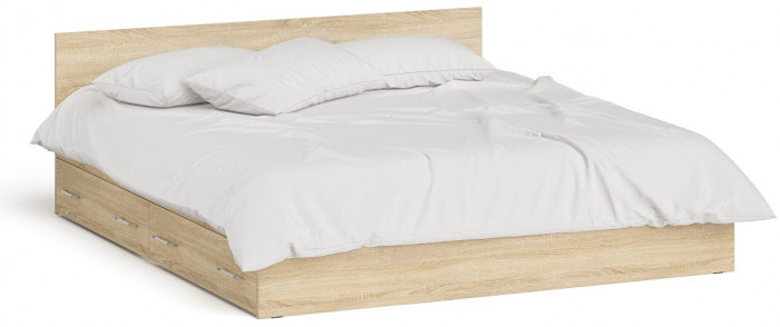 Мори Кровать с ящиками 1800, дуб сонома
