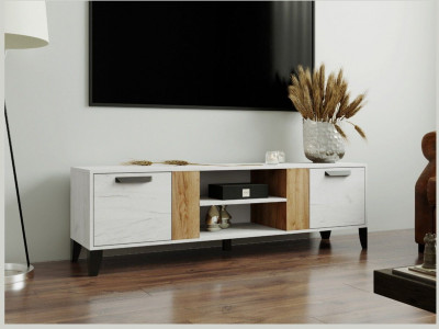 Тумба ТВ Парус-7 дуб крафт белый/дуб крафт табачный