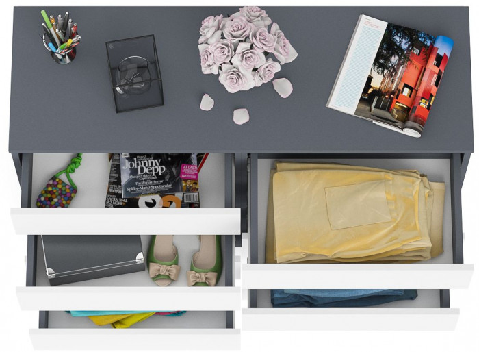 Мори Комод МК1200.8, графит/белый