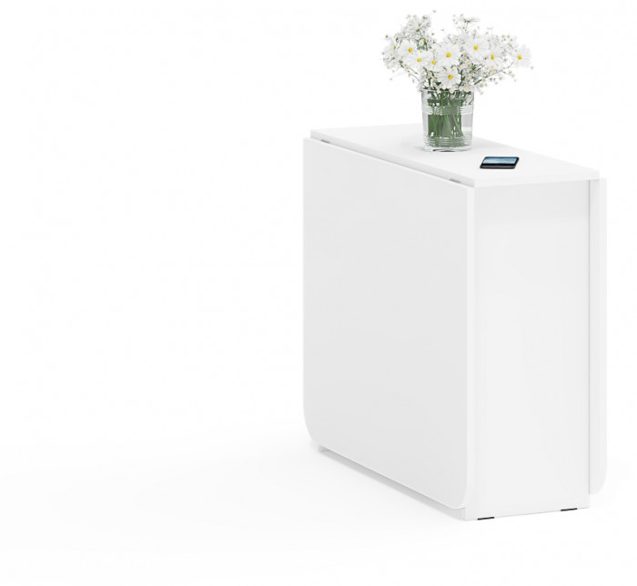 Стол-книжка обеденный МД-СО-04, цвет белый шагрень/ножки хром, ШхГхВ 170х90х74 см., 34х90х74 см. сложенный (Мебельный Двор)