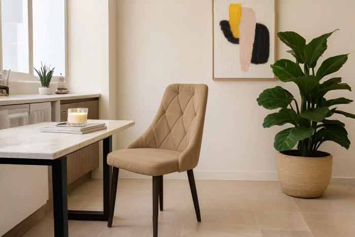 Стул "Граф" черный матовый Томми 03 капучино