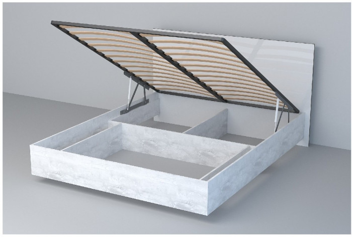 Кровать 1,6 арт.031 (ЛДСП) ПМ (Дуб Крафт Золотой/Камень Темный)