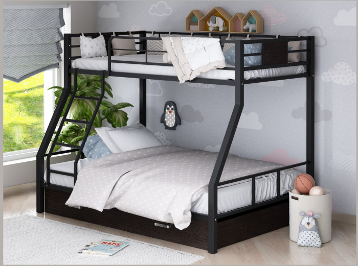 Двухъярусная кровать Гранада-1Я (Слоновая кость, Венге)