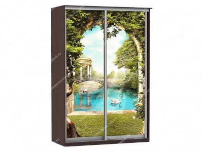 Шкаф купе Модерн 1490х600 2-х дверный 2-х секционный фотопечать №3 венге