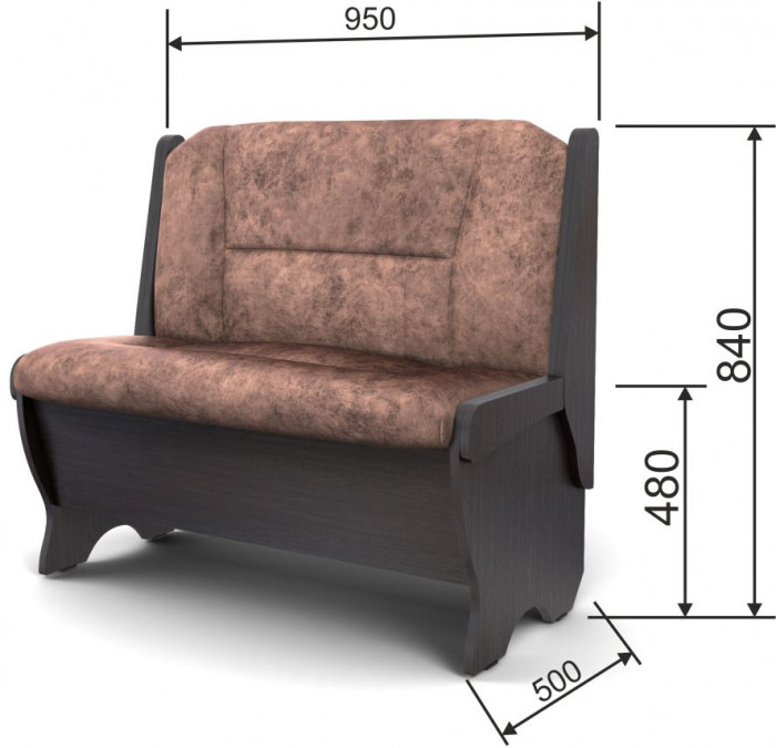 Скамья Лотос 950 венге/коньяк