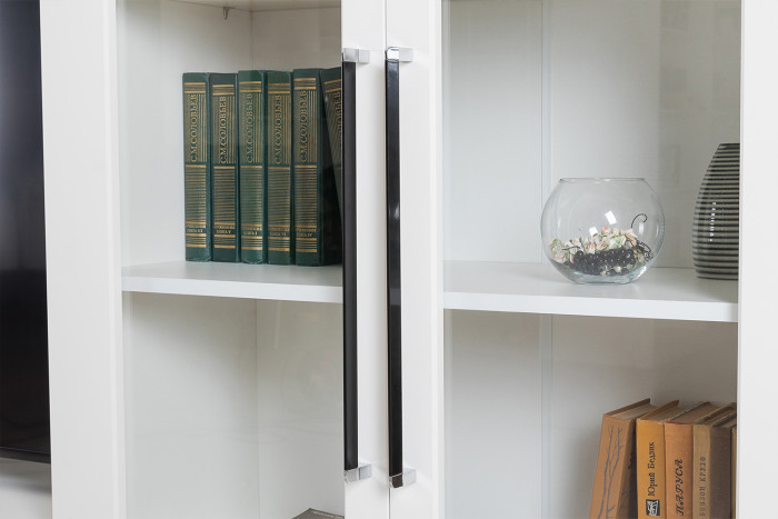 Валенсия Гостиная № 097, ЛДСП белый шагрень/МДФ белый шагрень