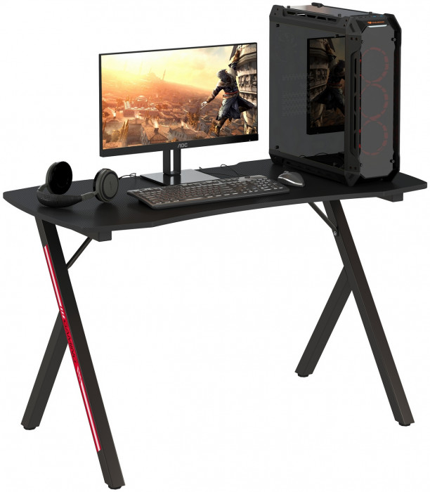 Игровой стол Мебель--24 GT-2310, цвет чёрный, ШхГхВ 120х60х73 см., столешница МДФ 15 мм.(регулировка высоты: 72,5 - 73,5 см.), макс. нагрузка 100  кг.