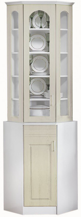 Буфет Констанция угловой (Белый матовый / Джинс)