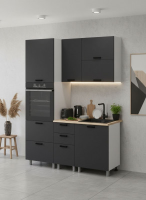 МК Аленушка 1,6м ПД 2 Лаванда Сталь,скоба черный,сонома