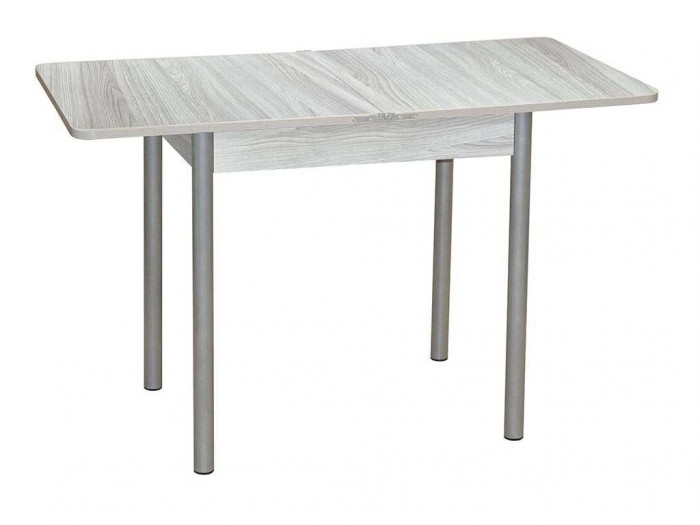 Эко 80х60 стол обеденный раскладной / Ясень светлый/металлик