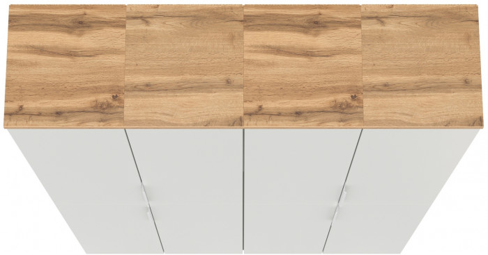 Октава Набор шкафов 45, белый шагрень/дуб крафт золотой/фасады МДФ белый шагрень