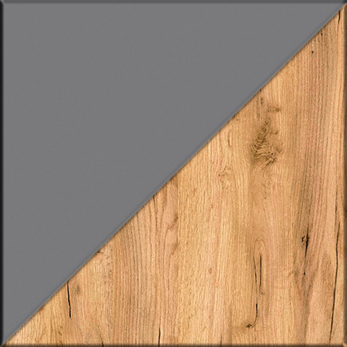 Остин 11.53 Кровать + ортопед + 16.240 Комод + 16.152 Тумба прикроватная, серый графит/дуб крафт золотой