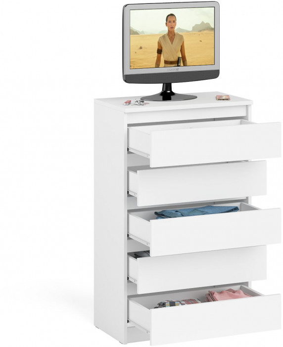 Мори Комод МК700.5, цвет белый, ШхГхВ 70,4х41х114 см.