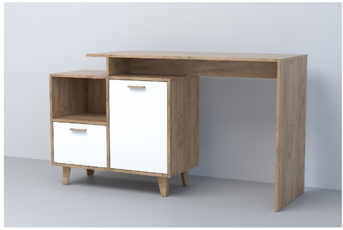 Эго Стол Ст-2 НГ (Глянец Белый/Бетон Светлый)