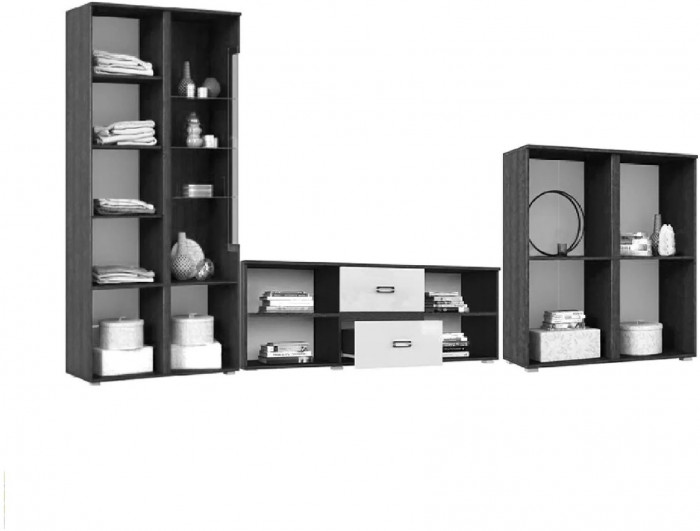 Гостиная Ким, вариант №1 (Дуб Сонома / Бетон графит)