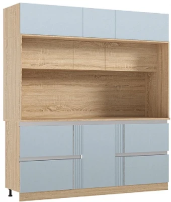 Кухня МДФ Карина Центральная секция 2050 (с местом под посудомойку) Пластер Скай/Сонома