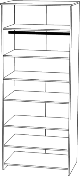 Шкаф для одежды 2-х дверный "Герта" - Дуб канзас/Зеленый матовый