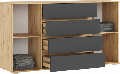 Модульная спальня Марвэл, Дуб крафт/Браш графит