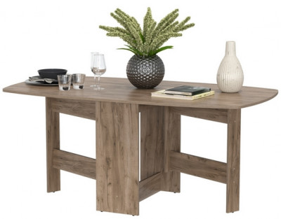 Стол-книжка раскладной 1-65М1дкт, цвет дуб крафт табачный, ШхГхВ 170х90х74 см., 30х90х74 см. сложенный