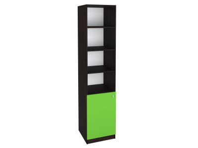 Шкаф-пенал закрытый 1/3 Венге/Салатовый