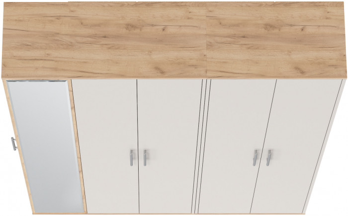 Прихожая Домино-мини + Шкаф для одежды Домино, цвет дуб крафт золотой/кашемир серый, ШхГхВ 148х36х202 см., универсальная сборка