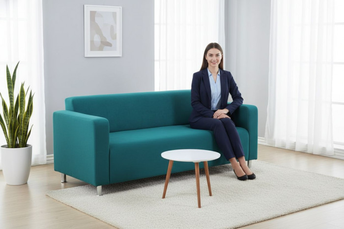 Диван прямой Томи, 180 см, велюр, зеленый
