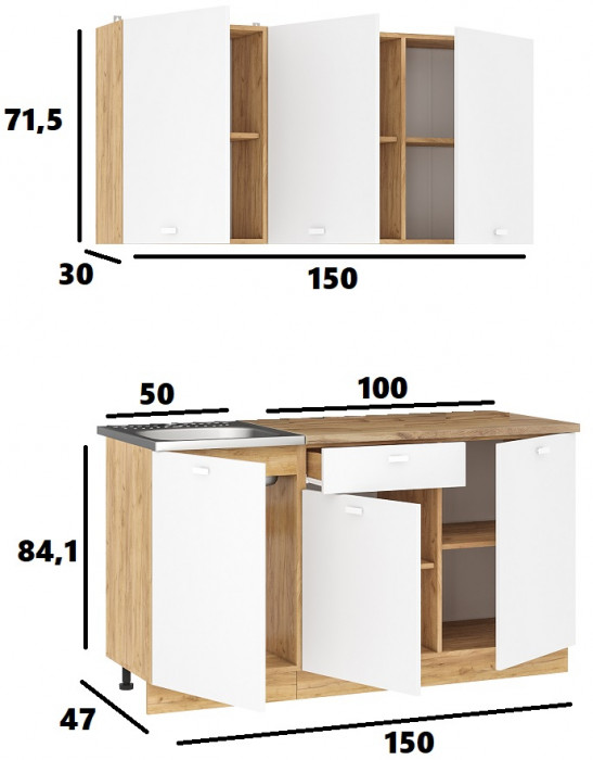 Кухонный гарнитур Дана 1.5 м