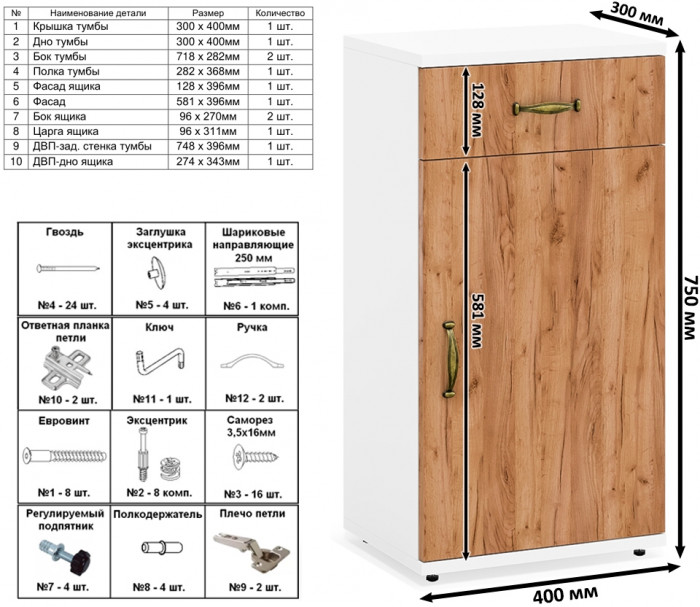 Лидер-8 Стол + Тумба МД 3.15 + Пенал МД 23Б, цвет белый шагрень/крафт золото, ШхГхВ 245х50/37,5х75/190 или 115х160/50х75/190 см., НЕ ун. сборка