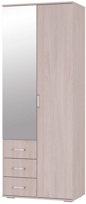 "Белла" шкаф 2-х створчатый (800х2120х470) ясень белый