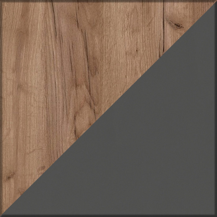 Прихожая Домино-мини + Шкаф для одежды Домино, цвет дуб крафт табачный/графит, ШхГхВ 148х36х202 см., универсальная сборка