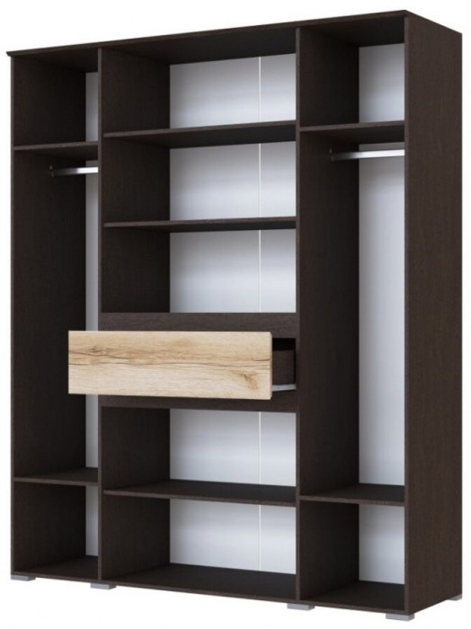 Плейона Шкаф 4-х створчатый венге/дуб делано