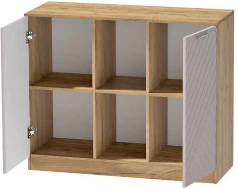 Комод №4 "Иннэс-7", Крафт золотой/Грэй софт