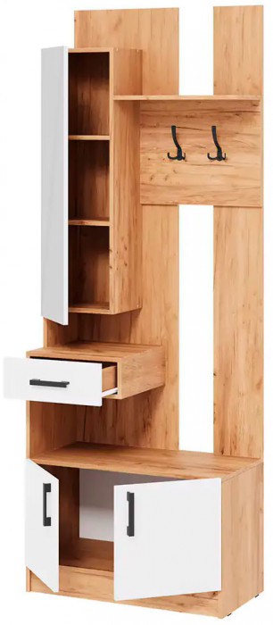 мс для прихожей Вега ВШ-1 дуб крафт золотой/белый